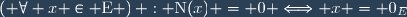 \left( \forall x \in \text{E} \right) : \text{N}(x) = 0 \Longleftrightarrow x = 0_{E}