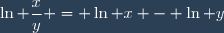 \ln \dfrac{x}{y} = \ln x - \ln y