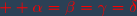 \red \rm \alpha=\beta=\gamma=\delta