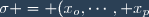 \sigma = (x_o,\cdots, x_p)