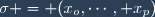 \sigma = (x_o,\cdots, x_p)