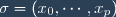 \sigma=(x_0,\cdots,x_p)
