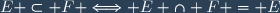 E \subset F \Longleftrightarrow E \cap F = E