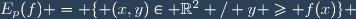 E_p(f) = \lbrace (x,y)\in \mathbb{R}^2 / y \geq f(x)\rbrace 