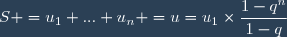 S =u_1+...+u_n =u=u_1\times\dfrac{1-q^n}{1-q}