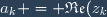 a_k = \mathfrak{Re}(z_k)