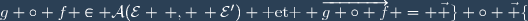 g \circ f \in \cal{A}(\cal{E} \, , \, \cal{E}') \text{ et } \overrightarrow{g \circ f} = \vec g \circ \vec f