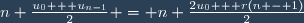 n \frac{u_0 + u_{n-1}}{2} = n \frac{2u_0 + r(n - 1)}{2}