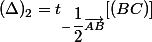 (\Delta)_{2}=t_{-\dfrac{1}{2}\vec{AB}}[(BC)]