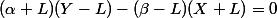 (\alpha+L)(Y-L)-(\beta-L)(X+L)=0