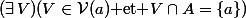 (\exists\,V)(V\in\mathcal{V}(a)\text{ et }{V}\cap{A}=\{a\})