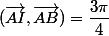 (\vec{AI},\vec{AB})=\dfrac{3\pi}{4}