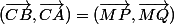 (\vec{CB},\vec{CA})=(\vec{MP},\vec{MQ})