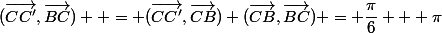 (\vec{CC'},\vec{BC})  = (\vec{CC'},\vec{CB})+(\vec{CB},\vec{BC}) = \dfrac{\pi}{6} + \pi