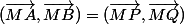 (\vec{MA},\vec{MB})=(\vec{MP},\vec{MQ})