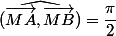 (\widehat{\vec{MA},\vec{MB}})=\dfrac{\pi}{2}