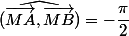 (\widehat{\vec{MA},\vec{MB}})=-\dfrac{\pi}{2}