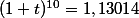 (1+t)^{10}=1,13014