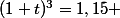 (1+t)^3=1,15 