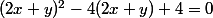 (2x+y)^2-4(2x+y)+4=0