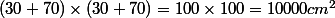 (30+70)\times(30+70)=100\times100=10000cm^2