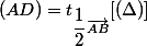 (AD)=t_{\dfrac{1}{2}\vec{AB}}[(\Delta)]