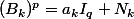 (B_k)^p=a_kI_q+N_k
