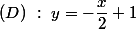 (D)~:~y=-\dfrac{x}{2}+1