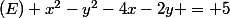 (E) x^2-y^2-4x-2y = 5