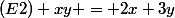 (E2) xy = 2x+3y