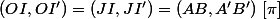 (OI,OI')=(JI,JI')=(AB,A'B')\,\,[\pi]