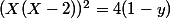 (X(X-2))^2=4(1-y)