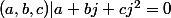 (a,b,c)|a+bj+cj^2=0