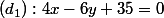 (d_{1}):4x-6y+35=0