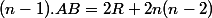 (n-1).AB=2R+2n(n-2)