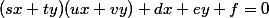 (sx+ty)(ux+vy)+dx+ey+f=0