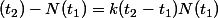 (t_{2})-N(t_{1})=k(t_{2}-t_{1})N(t_{1})