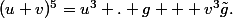 (u+v)^5=u^3 . g + v^3\tilde{g}.