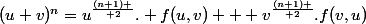 (u+v)^n=u^{(n+1) \over 2}. f(u,v) + v^{(n+1) \over 2}.f(v,u)