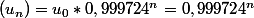 (u_n)=u_0*0,999724^n=0,999724^n