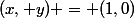 (x, y) = (1,0)