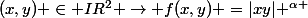 (x,y) \in IR^{2} \rightarrow f(x,y) =|xy| ^{\alpha }
