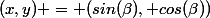 (x,y) = (sin(\beta), cos(\beta))