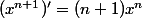 (x^{n+1})'=(n+1)x^n