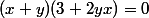 (x+y)(3+2yx)=0