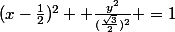 (x-\frac{1}{2})^2 +\frac{y^2}{(\frac{\sqrt{3}}{2})^2} =1