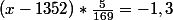 (x-1352)*\frac{5}{169}=-1,3