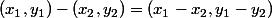 (x_1,y_1)-(x_2,y_2)=(x_1-x_2,y_1-y_2)