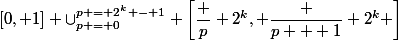 [0, 1] \cup_{p = 0}^{p = 2^k - 1} \left[\dfrac p {2^k}, \dfrac {p + 1} {2^k} \right]