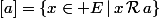 [a]=\{x\in E\,|\,x\,\mathcal{R}\,a\}